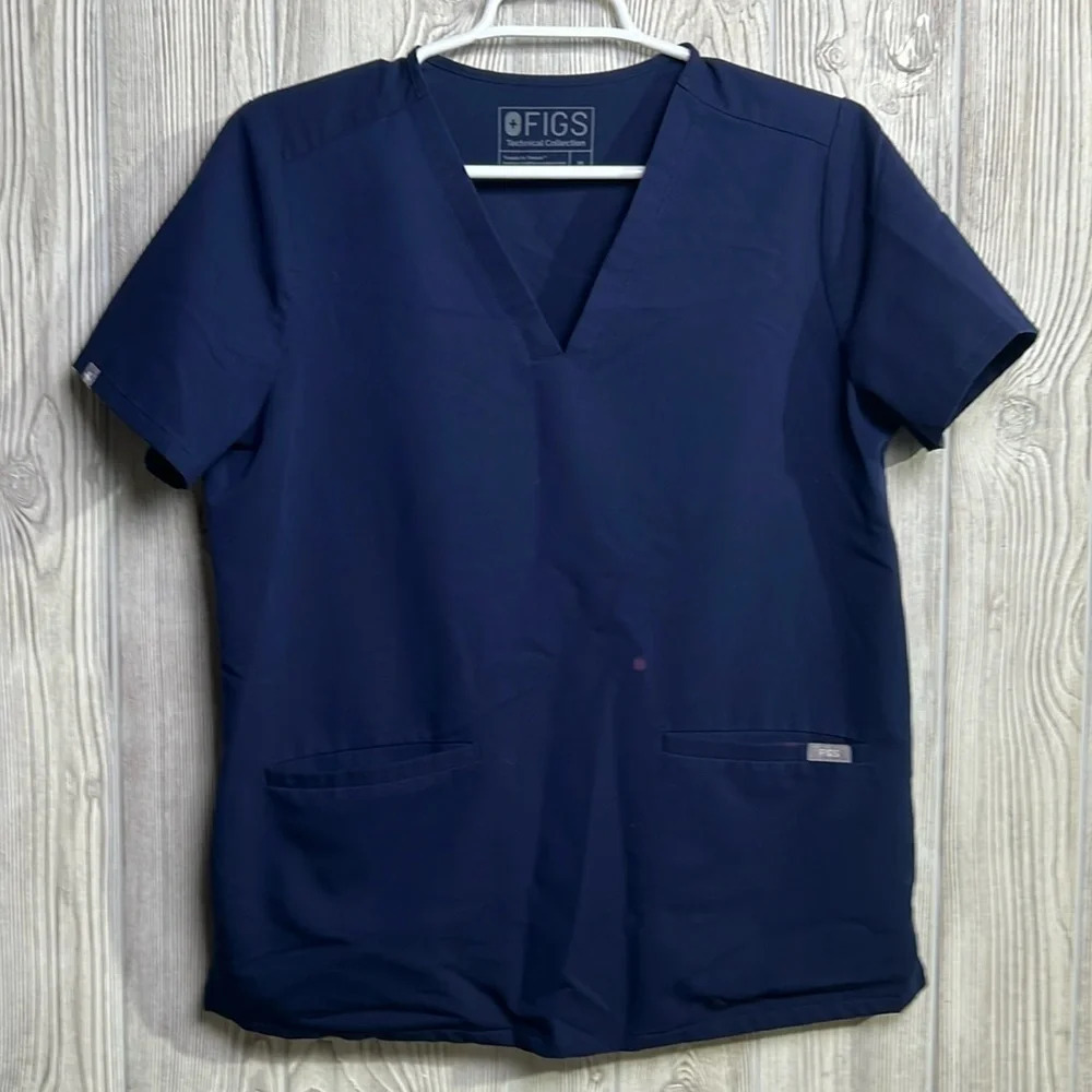 Figs Technical Casma Scrub Top Navy Blue Women's Size Medium